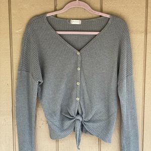 Waffle knit long sleeve